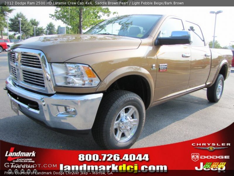 Saddle Brown Pearl / Light Pebble Beige/Bark Brown 2012 Dodge Ram 2500 HD Laramie Crew Cab 4x4