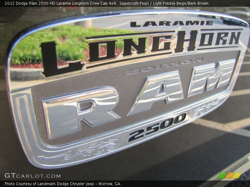 Sagebrush Pearl / Light Pebble Beige/Bark Brown 2012 Dodge Ram 2500 HD Laramie Longhorn Crew Cab 4x4