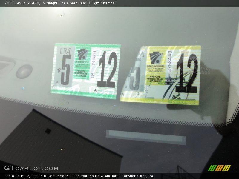Midnight Pine Green Pearl / Light Charcoal 2002 Lexus GS 430