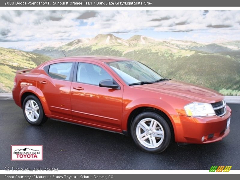 Sunburst Orange Pearl / Dark Slate Gray/Light Slate Gray 2008 Dodge Avenger SXT