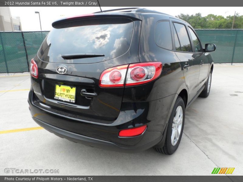 Twilight Black / Gray 2012 Hyundai Santa Fe SE V6