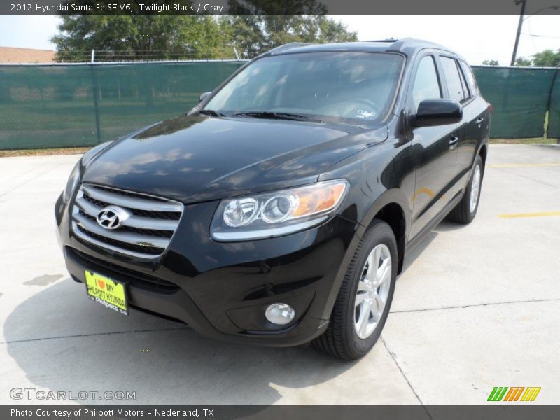 Twilight Black / Gray 2012 Hyundai Santa Fe SE V6