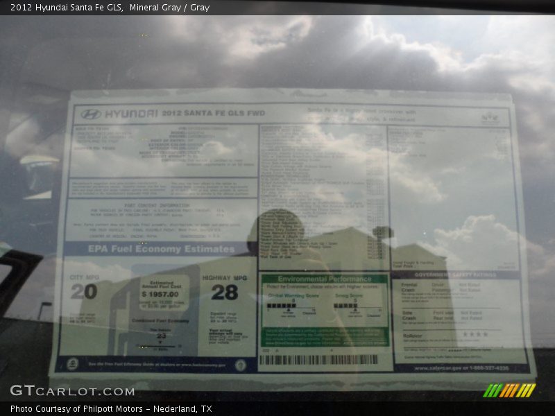  2012 Santa Fe GLS Window Sticker
