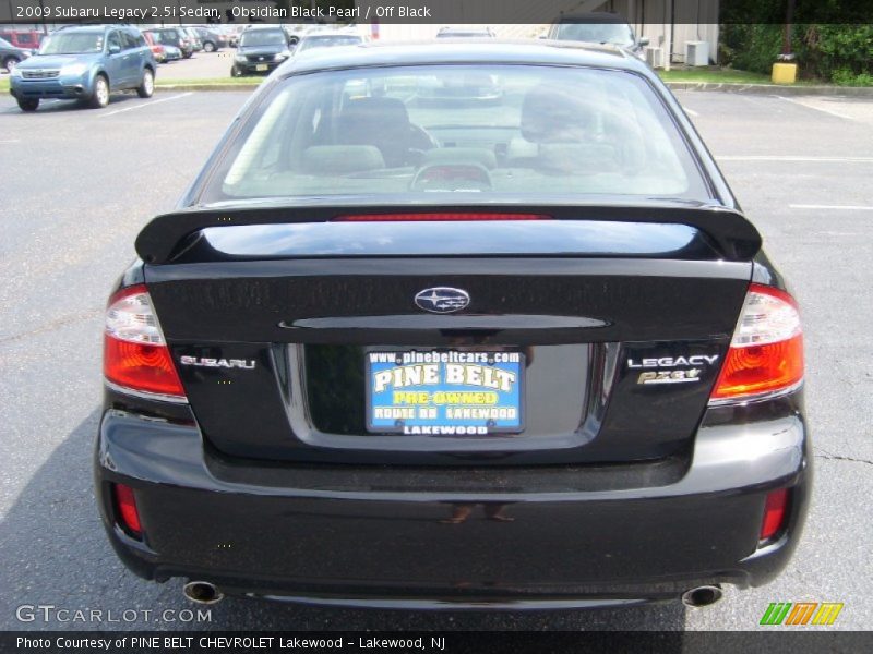 Obsidian Black Pearl / Off Black 2009 Subaru Legacy 2.5i Sedan
