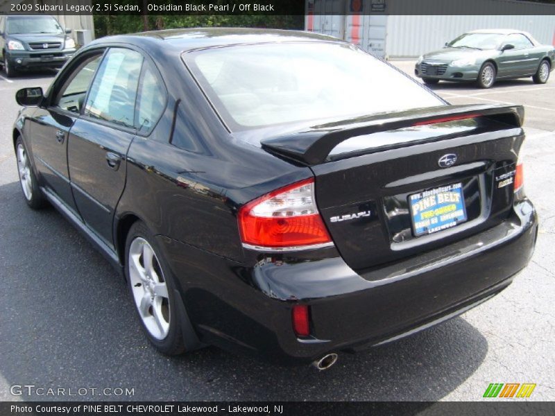 Obsidian Black Pearl / Off Black 2009 Subaru Legacy 2.5i Sedan