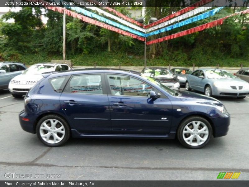 Stormy Blue Mica / Black 2008 Mazda MAZDA3 s Grand Touring Hatchback