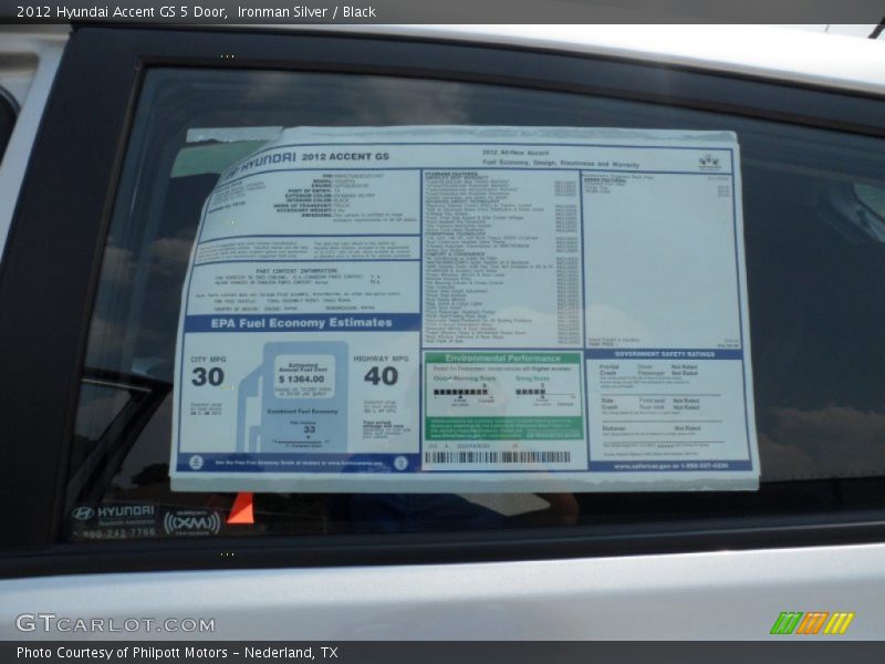  2012 Accent GS 5 Door Window Sticker