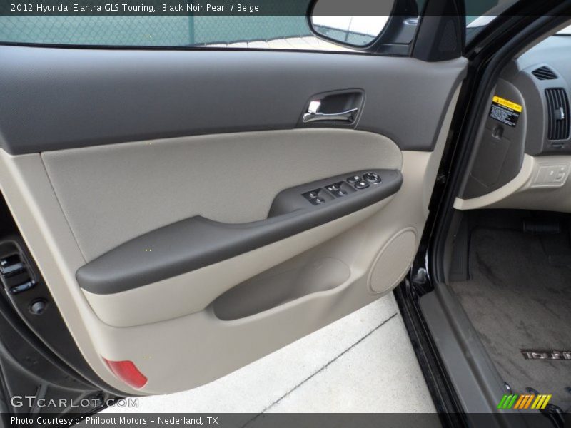 Black Noir Pearl / Beige 2012 Hyundai Elantra GLS Touring