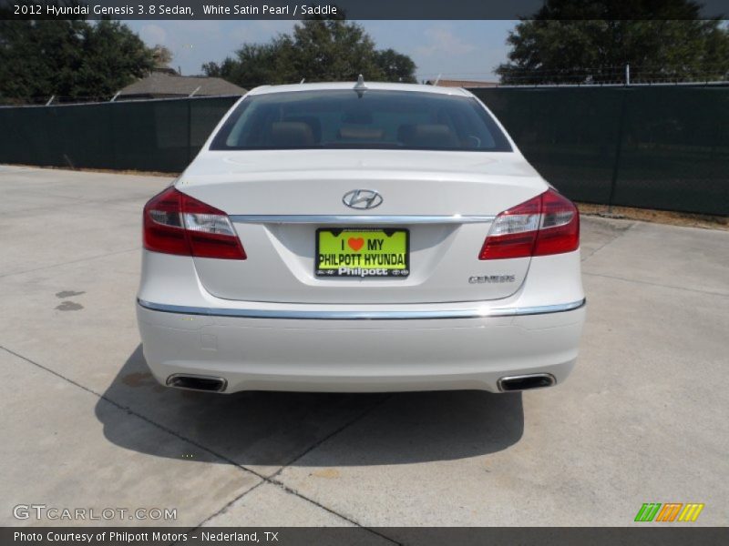 White Satin Pearl / Saddle 2012 Hyundai Genesis 3.8 Sedan