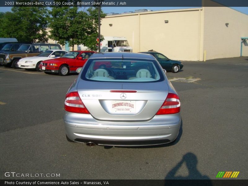 Brilliant Silver Metallic / Ash 2003 Mercedes-Benz CLK 500 Coupe