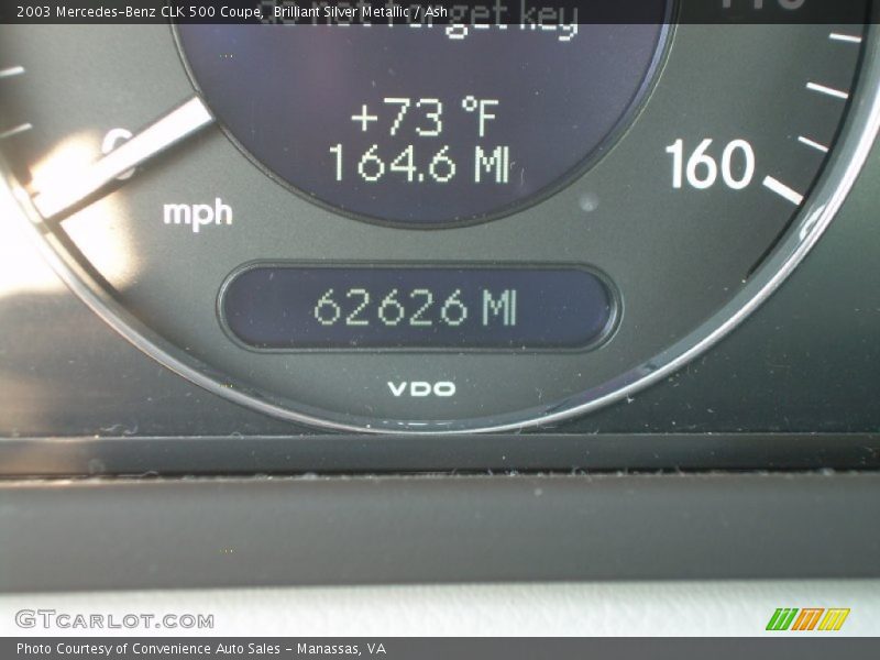 Brilliant Silver Metallic / Ash 2003 Mercedes-Benz CLK 500 Coupe
