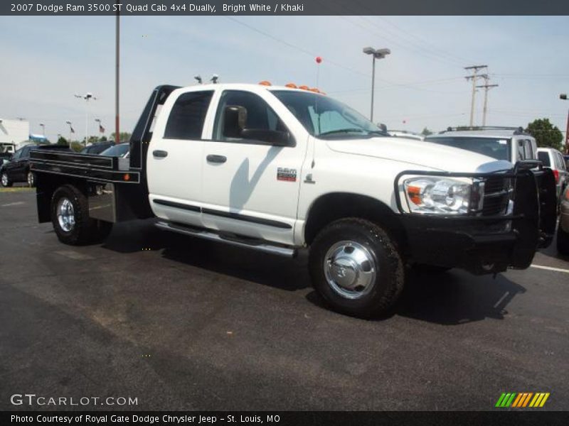 Bright White / Khaki 2007 Dodge Ram 3500 ST Quad Cab 4x4 Dually