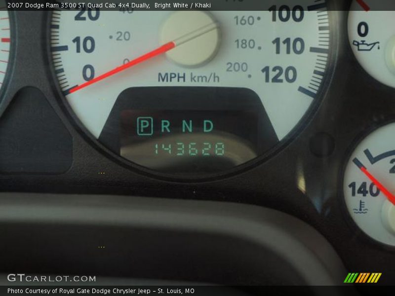 Bright White / Khaki 2007 Dodge Ram 3500 ST Quad Cab 4x4 Dually