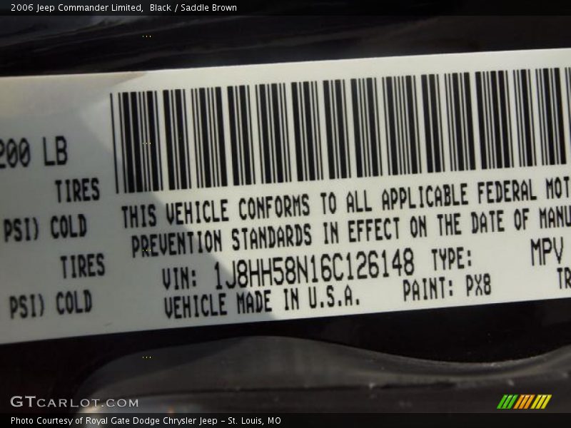 Black / Saddle Brown 2006 Jeep Commander Limited