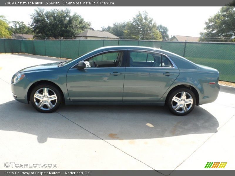 Silver Moss Metallic / Titanium 2009 Chevrolet Malibu LS Sedan