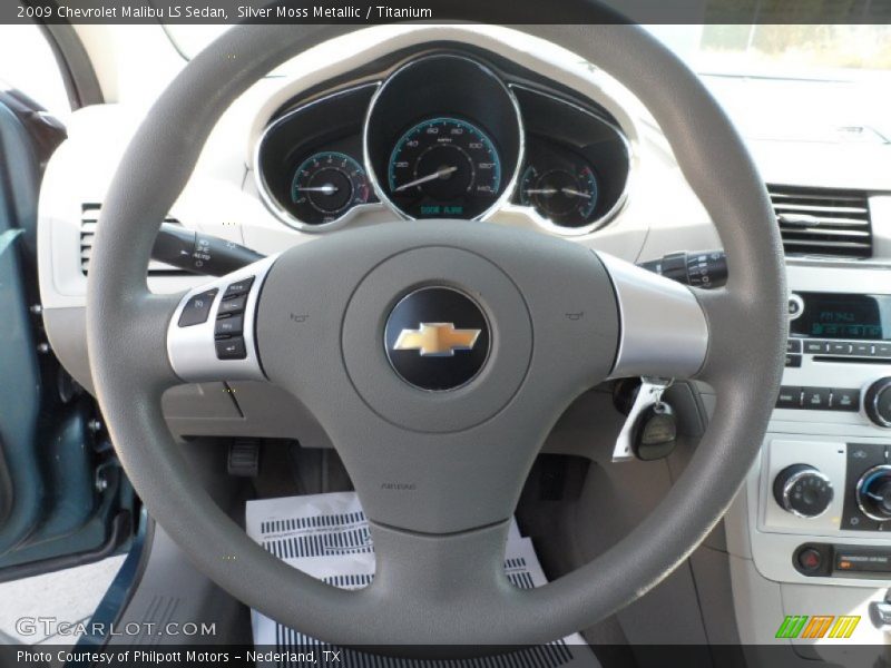 Silver Moss Metallic / Titanium 2009 Chevrolet Malibu LS Sedan
