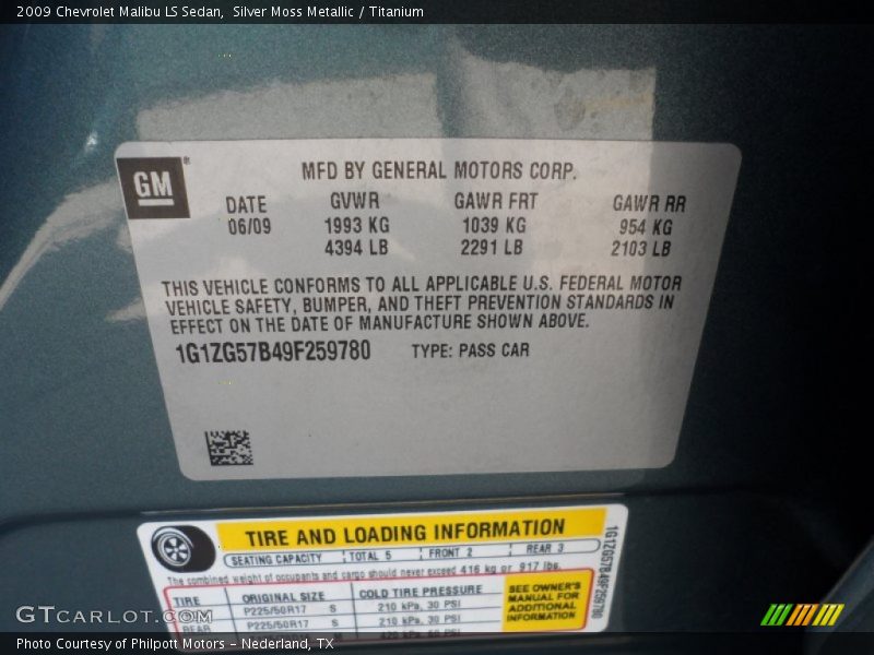 Silver Moss Metallic / Titanium 2009 Chevrolet Malibu LS Sedan