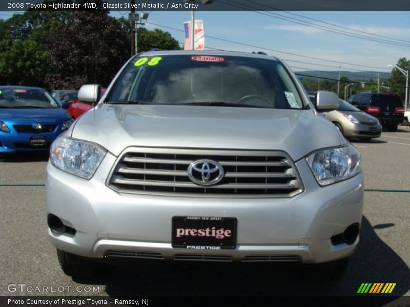 Classic Silver Metallic / Ash Gray 2008 Toyota Highlander 4WD