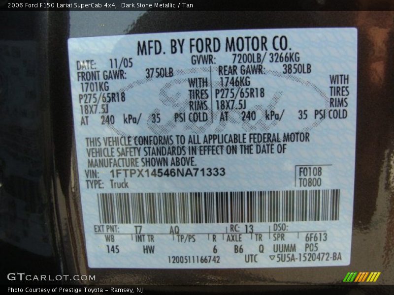 Dark Stone Metallic / Tan 2006 Ford F150 Lariat SuperCab 4x4