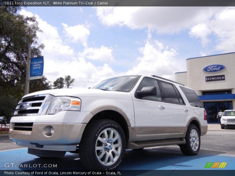 White Platinum Tri-Coat / Camel 2011 Ford Expedition XLT