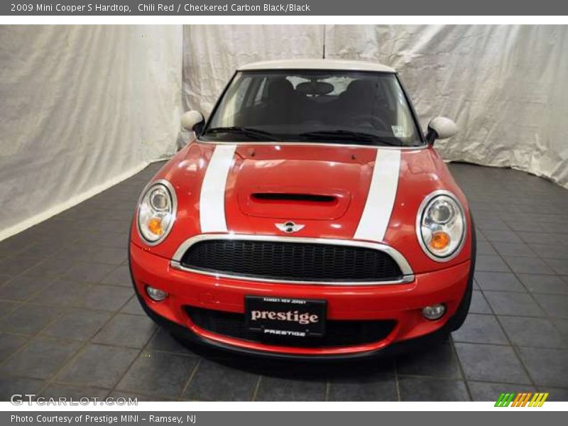 Chili Red / Checkered Carbon Black/Black 2009 Mini Cooper S Hardtop