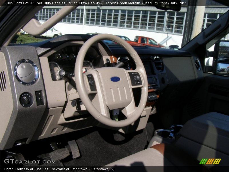 Forest Green Metallic / Medium Stone/Dark Rust 2009 Ford F250 Super Duty Cabelas Edition Crew Cab 4x4