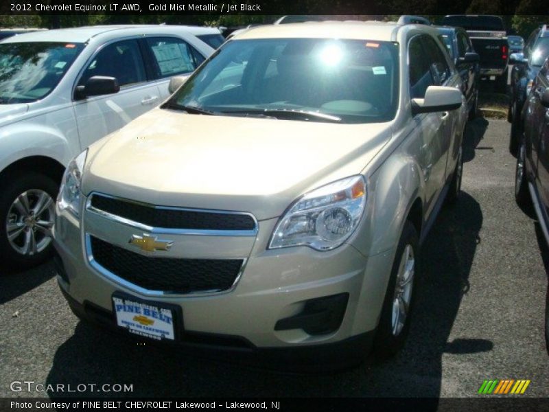 Gold Mist Metallic / Jet Black 2012 Chevrolet Equinox LT AWD
