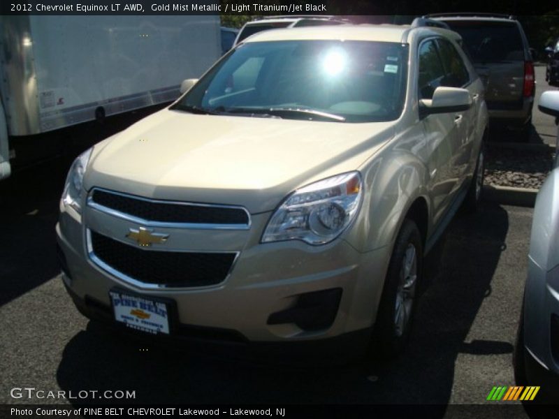 Gold Mist Metallic / Light Titanium/Jet Black 2012 Chevrolet Equinox LT AWD