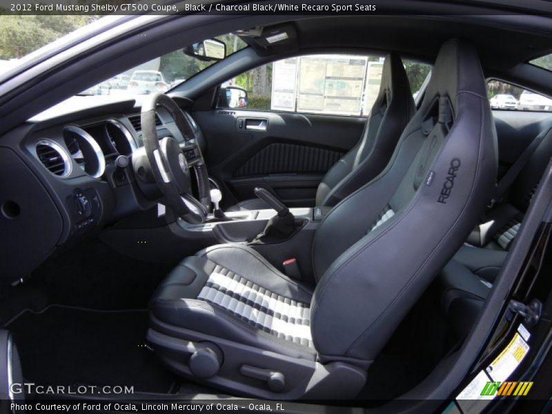  2012 Mustang Shelby GT500 Coupe Charcoal Black/White Recaro Sport Seats Interior