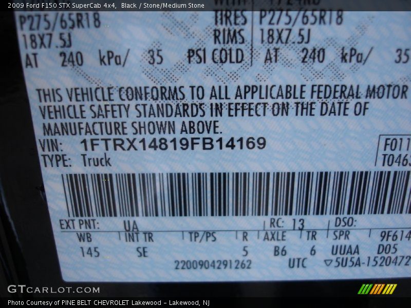 Black / Stone/Medium Stone 2009 Ford F150 STX SuperCab 4x4