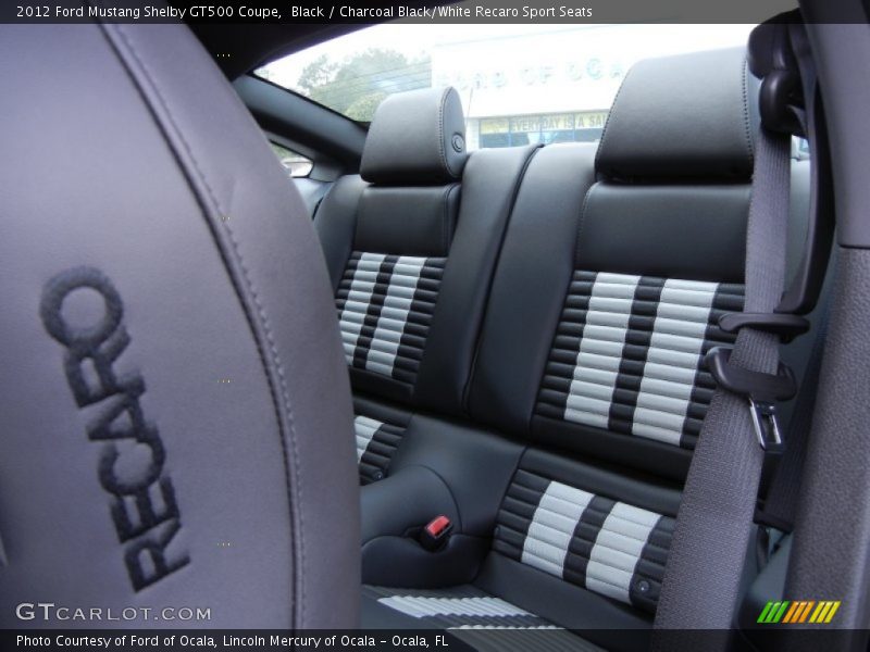  2012 Mustang Shelby GT500 Coupe Charcoal Black/White Recaro Sport Seats Interior