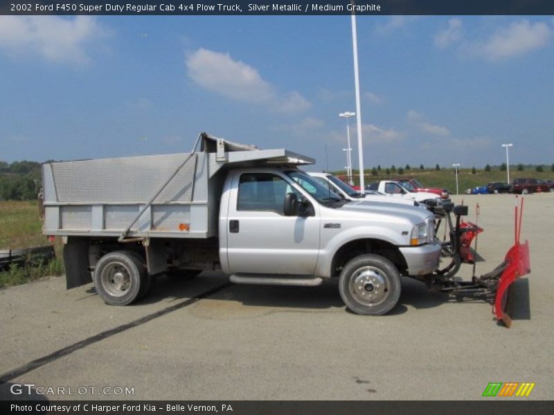  2002 F450 Super Duty Regular Cab 4x4 Plow Truck Silver Metallic