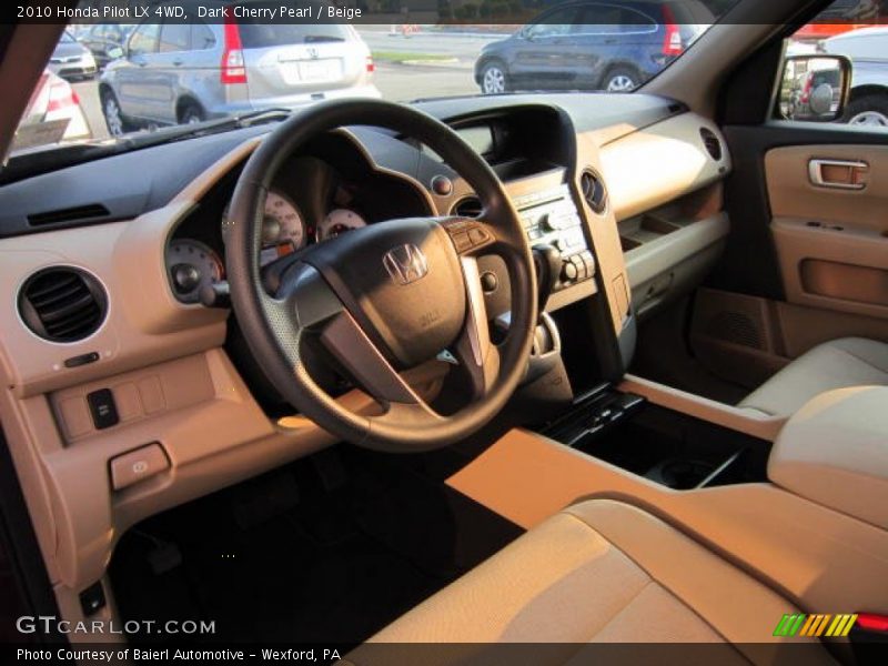 Dark Cherry Pearl / Beige 2010 Honda Pilot LX 4WD