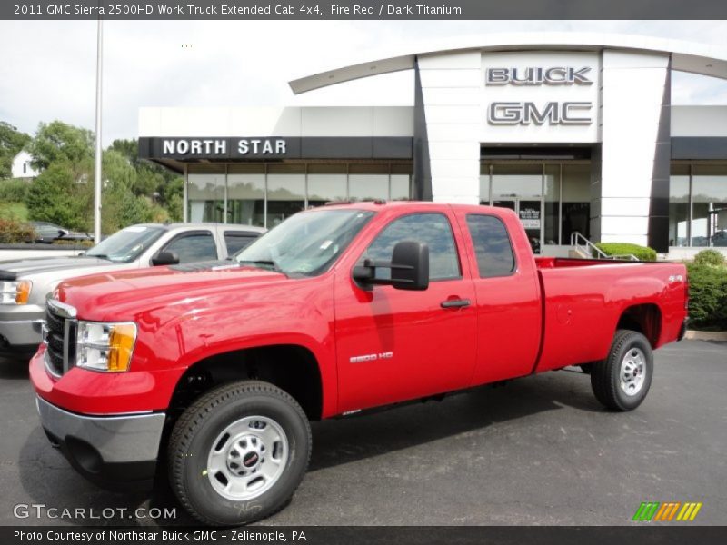 Fire Red / Dark Titanium 2011 GMC Sierra 2500HD Work Truck Extended Cab 4x4