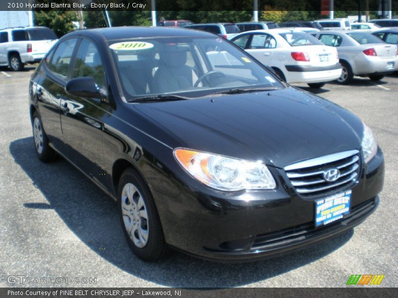 Ebony Black / Gray 2010 Hyundai Elantra Blue