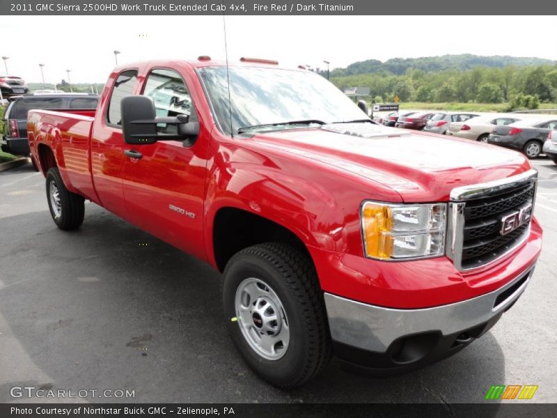 Fire Red / Dark Titanium 2011 GMC Sierra 2500HD Work Truck Extended Cab 4x4