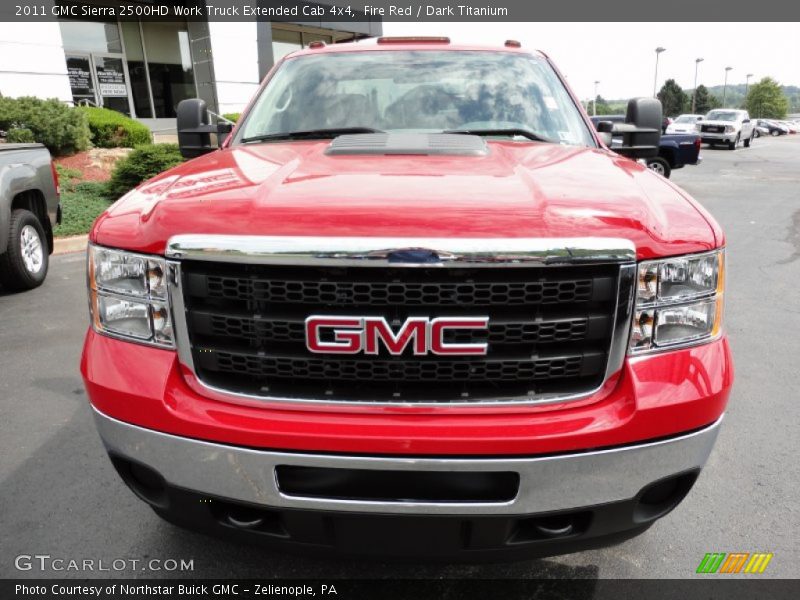 Fire Red / Dark Titanium 2011 GMC Sierra 2500HD Work Truck Extended Cab 4x4