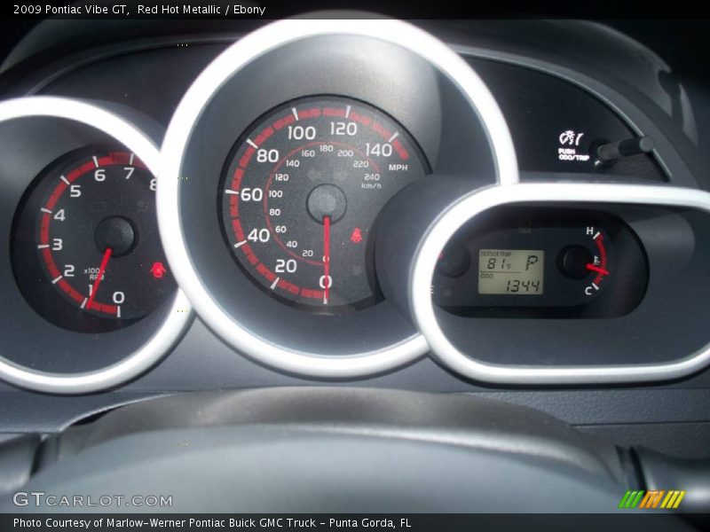 Red Hot Metallic / Ebony 2009 Pontiac Vibe GT
