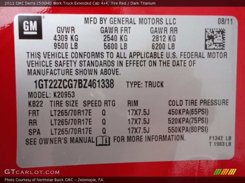Fire Red / Dark Titanium 2011 GMC Sierra 2500HD Work Truck Extended Cab 4x4