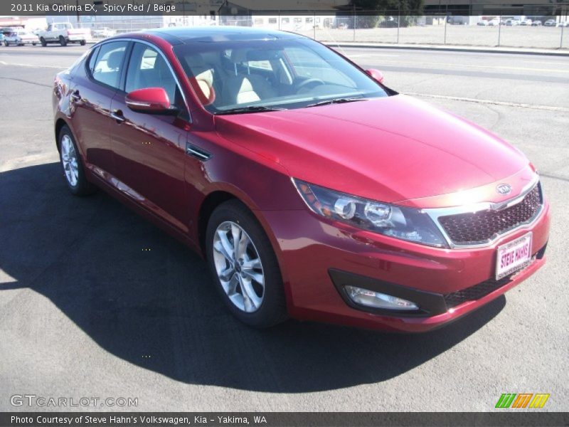 Spicy Red / Beige 2011 Kia Optima EX
