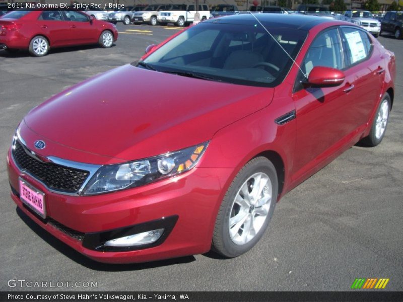 Spicy Red / Beige 2011 Kia Optima EX