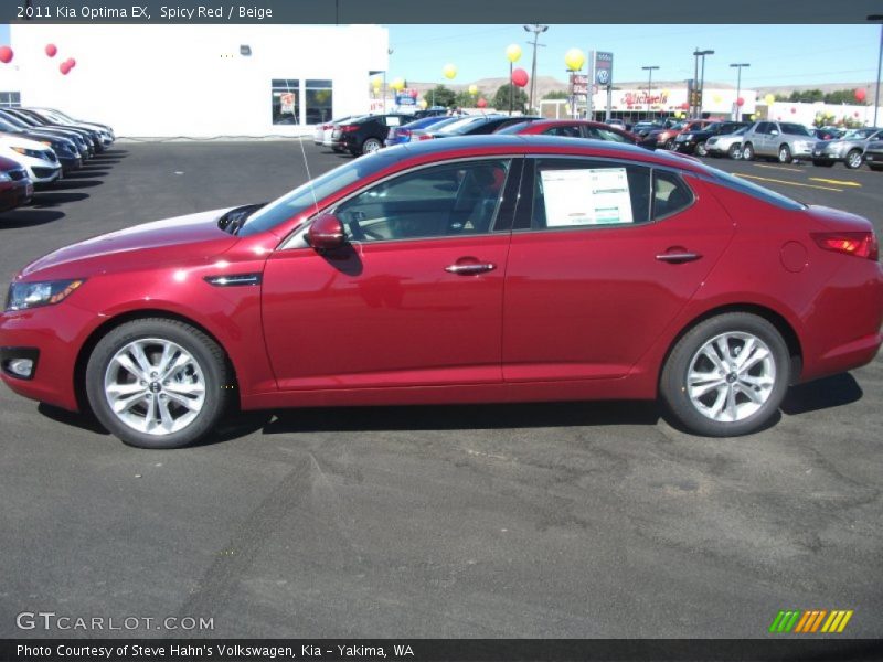 Spicy Red / Beige 2011 Kia Optima EX