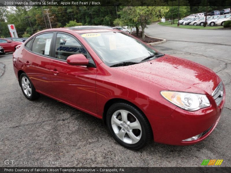 Apple Red Pearl / Black 2009 Hyundai Elantra SE Sedan