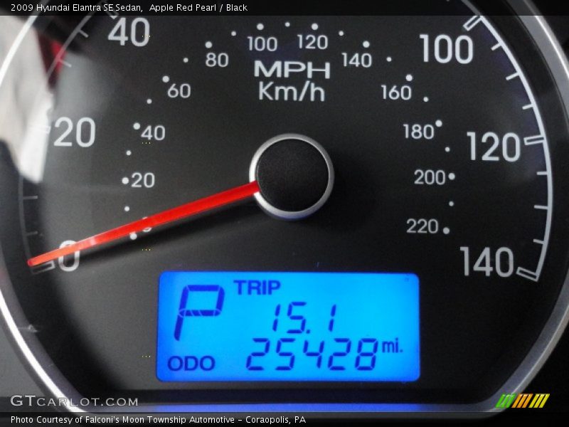 Apple Red Pearl / Black 2009 Hyundai Elantra SE Sedan