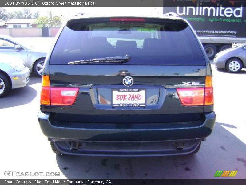 Oxford Green Metallic / Beige 2001 BMW X5 3.0i