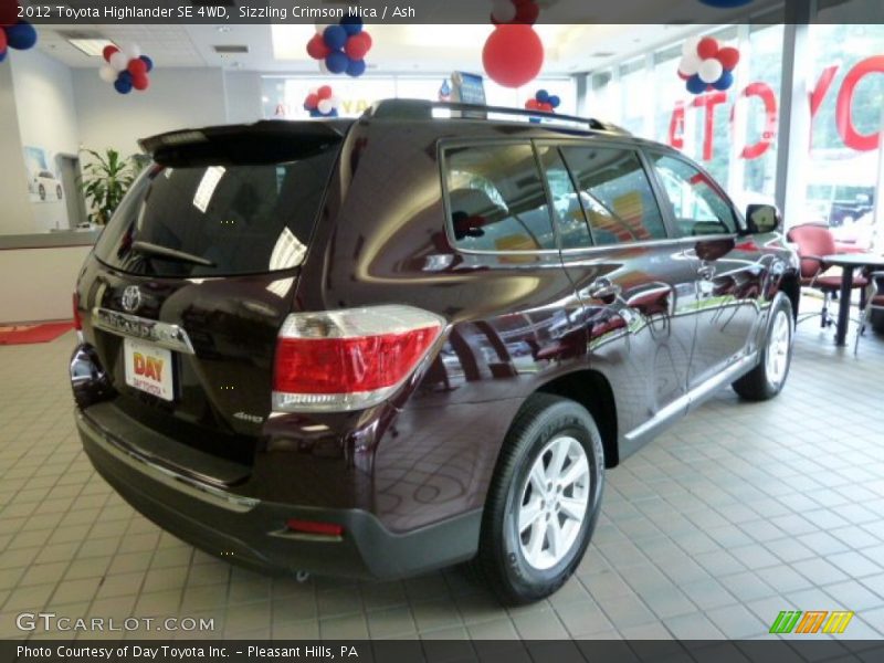 Sizzling Crimson Mica / Ash 2012 Toyota Highlander SE 4WD