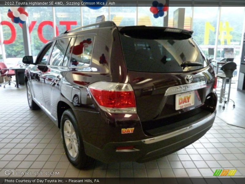 Sizzling Crimson Mica / Ash 2012 Toyota Highlander SE 4WD