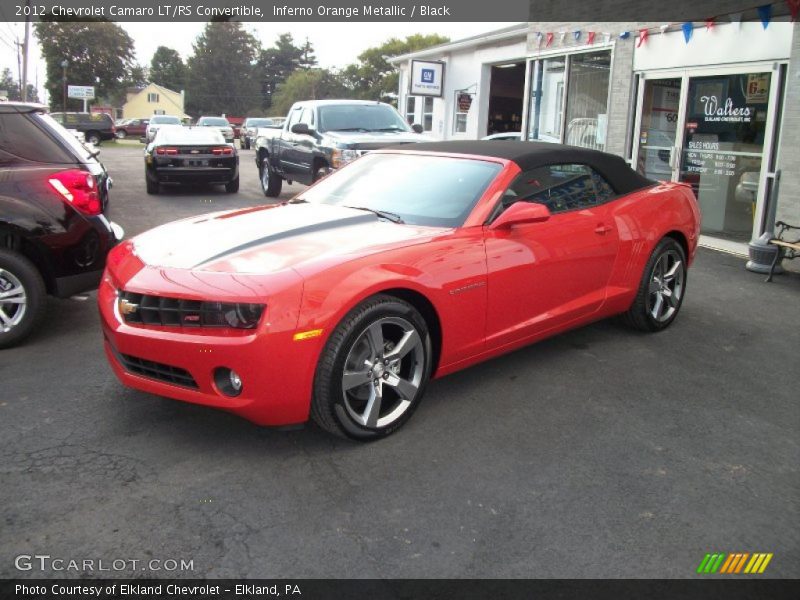 Inferno Orange Metallic / Black 2012 Chevrolet Camaro LT/RS Convertible