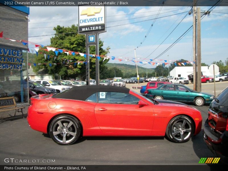 Inferno Orange Metallic / Black 2012 Chevrolet Camaro LT/RS Convertible