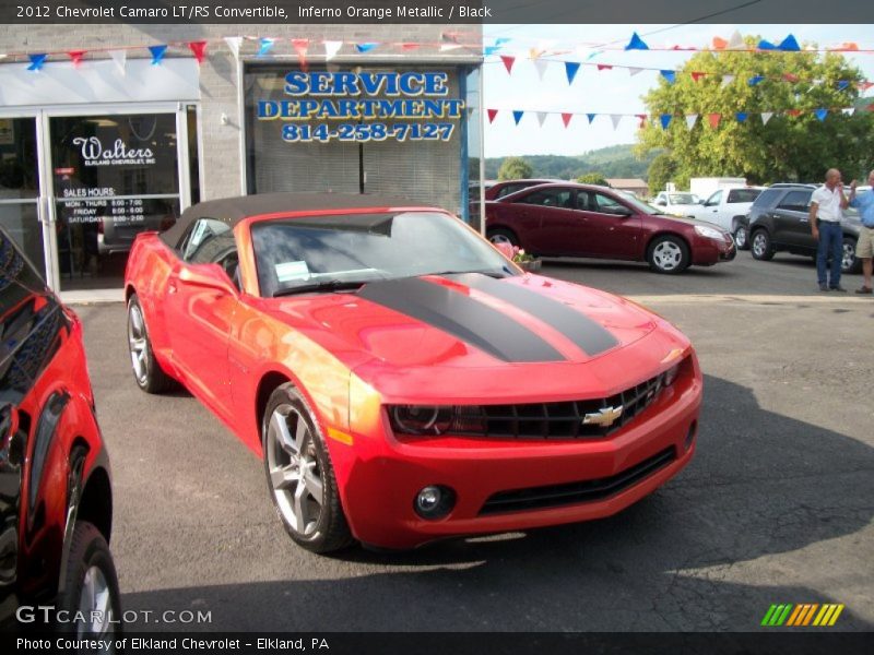 Inferno Orange Metallic / Black 2012 Chevrolet Camaro LT/RS Convertible